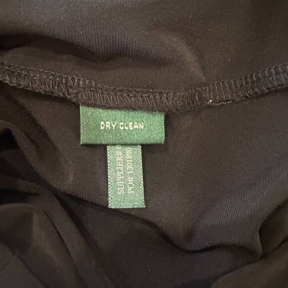 LAUREN RALPH LAUREN Black Long Sleeve Jersey Ruched Dress Size 6 - Picture 9 of 9